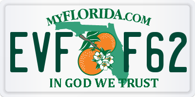 FL license plate EVFF62