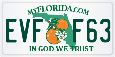 FL license plate EVFF63