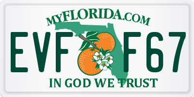 FL license plate EVFF67