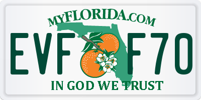 FL license plate EVFF70