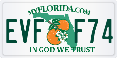 FL license plate EVFF74