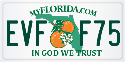 FL license plate EVFF75