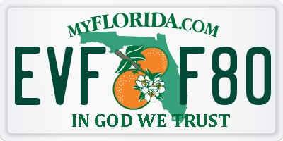 FL license plate EVFF80