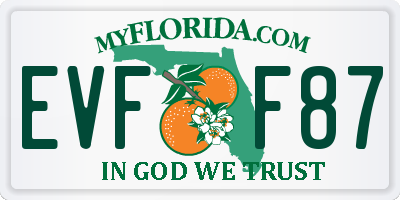 FL license plate EVFF87