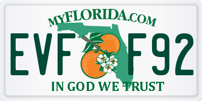 FL license plate EVFF92