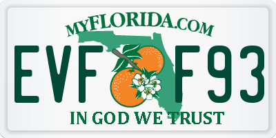 FL license plate EVFF93