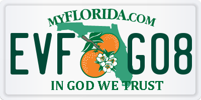FL license plate EVFG08