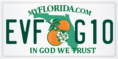 FL license plate EVFG10