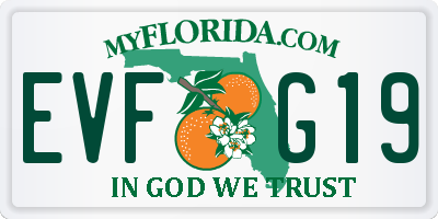FL license plate EVFG19