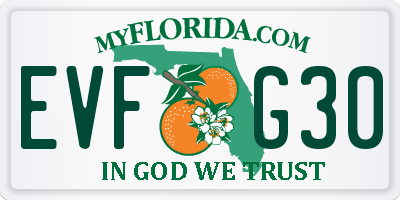 FL license plate EVFG30