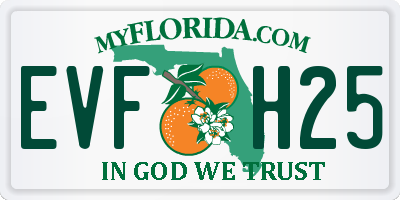 FL license plate EVFH25