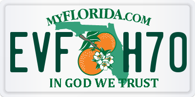 FL license plate EVFH70