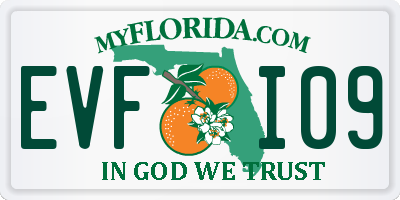 FL license plate EVFI09