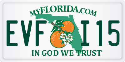 FL license plate EVFI15