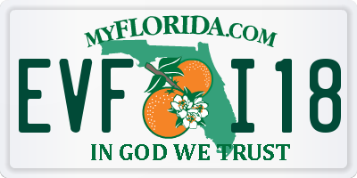 FL license plate EVFI18
