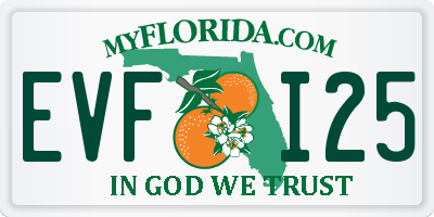 FL license plate EVFI25
