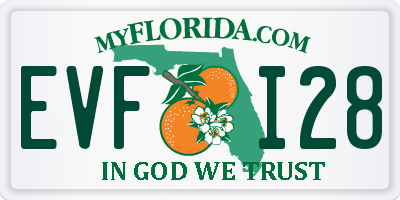 FL license plate EVFI28
