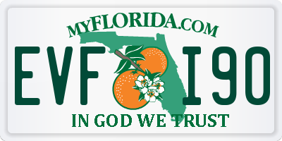 FL license plate EVFI90