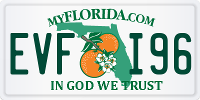 FL license plate EVFI96