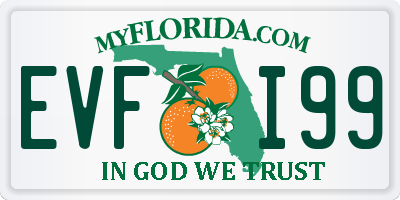 FL license plate EVFI99