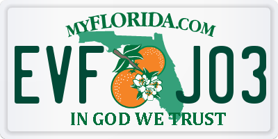 FL license plate EVFJ03