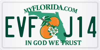 FL license plate EVFJ14