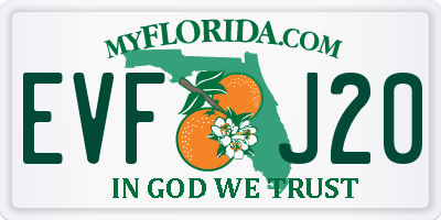 FL license plate EVFJ20