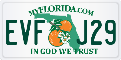 FL license plate EVFJ29