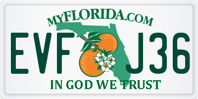 FL license plate EVFJ36