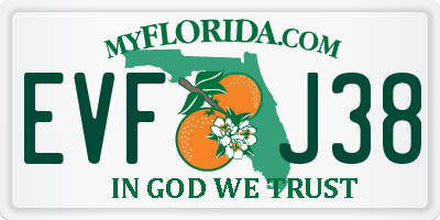 FL license plate EVFJ38
