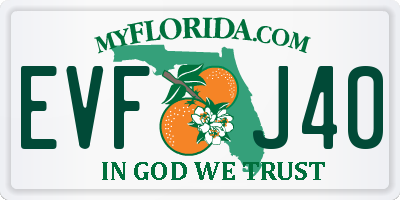 FL license plate EVFJ40