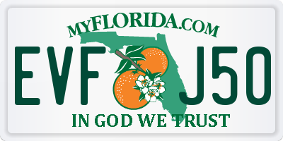 FL license plate EVFJ50