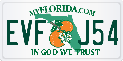 FL license plate EVFJ54