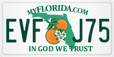 FL license plate EVFJ75