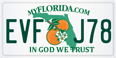 FL license plate EVFJ78