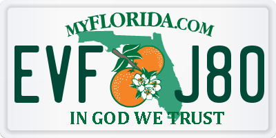 FL license plate EVFJ80