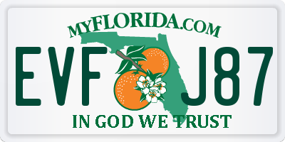 FL license plate EVFJ87
