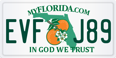 FL license plate EVFJ89