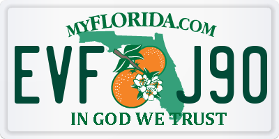 FL license plate EVFJ90