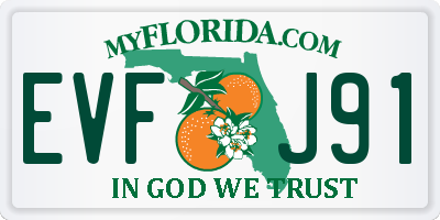 FL license plate EVFJ91