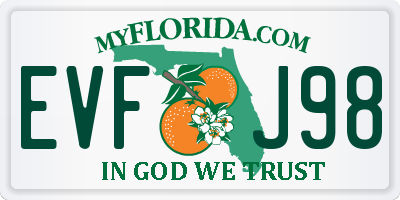 FL license plate EVFJ98