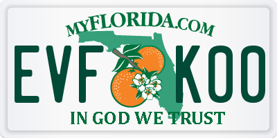 FL license plate EVFK00
