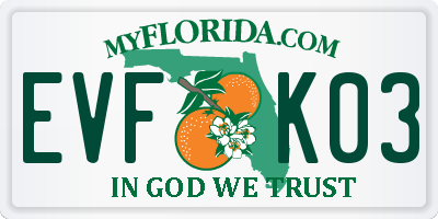 FL license plate EVFK03