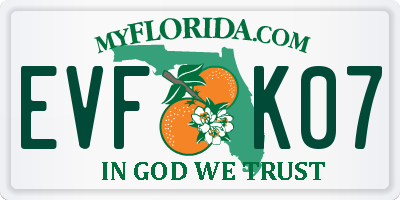 FL license plate EVFK07