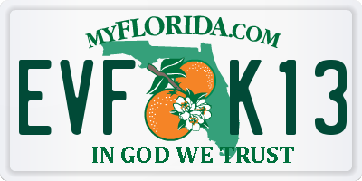 FL license plate EVFK13