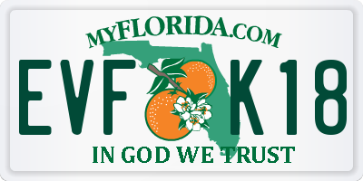 FL license plate EVFK18