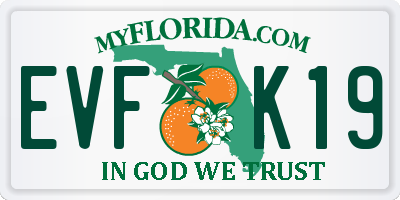 FL license plate EVFK19