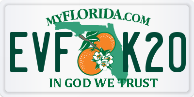 FL license plate EVFK20