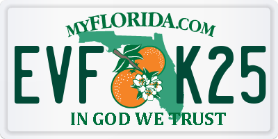 FL license plate EVFK25