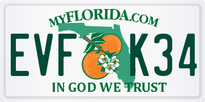 FL license plate EVFK34